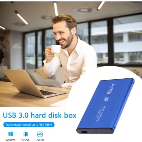 2.5 Hard Drive Case SATA III II I to USB3.0 External HDD SSD Enclosure Tool Free HDD Case with USB Cable Pouch New