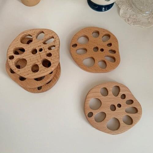 Wooden Coasters for Drinks - Natural Wood Drink Coaster Set for Drinking Glasses, Tabletop Protection for Any Table Type