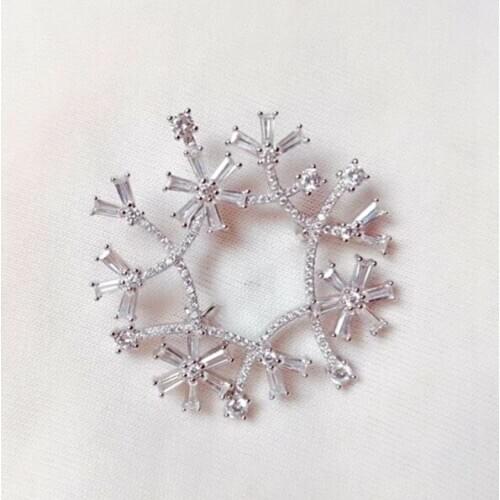 Designer Fashion 925 Sterling Silver Jewelry 3A Cubic Zirconia Party Brooch