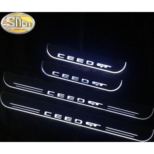 For Kia Ceed GT 2019 2020 Acrylic Moving LED Welcome Pedal Car Scuff Plate Pedal Door Sill Pathway Light