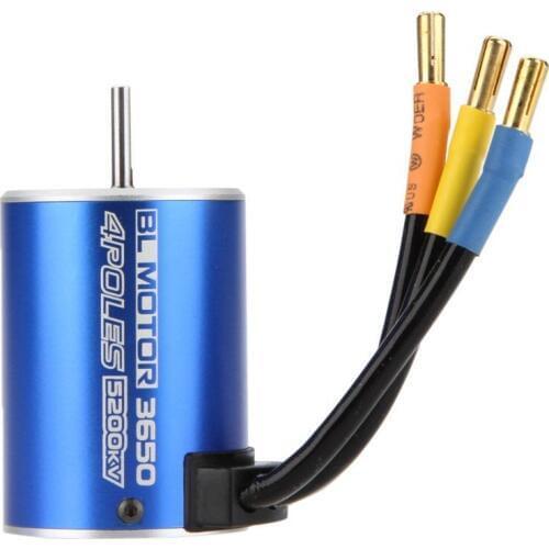 EBOYU(TM) 3650 4Poles 5200KV Brushless Motor for 1/10 RC Car Boat