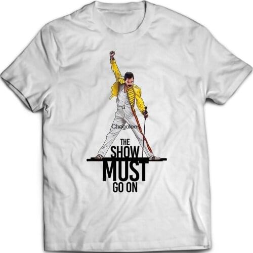 Freddie Mercury The Show Must Go On RockQueen Mens WomensT Shirt (S 5XL)