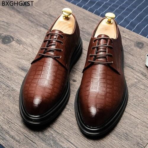 Brown Dress Shoes for M E N Office 2021 Leather Shoes Men Classic Italian Black Elegant Shoes Men Chaussure Classique Pour Homme