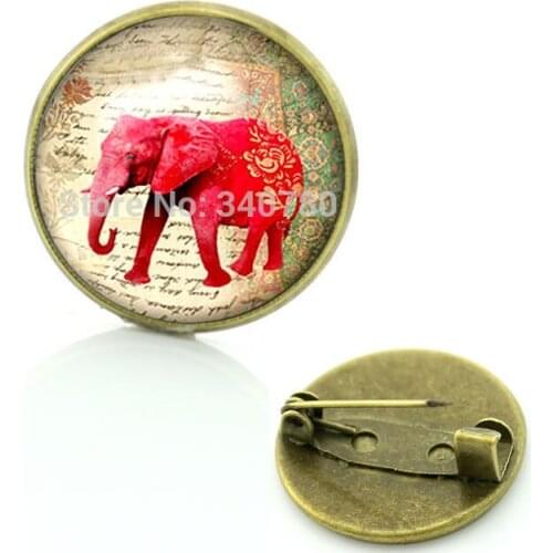 Summer Style Elephant Brooch Vintage Dress Accessories India Jewelry Animal Pins Gift For Women BP84