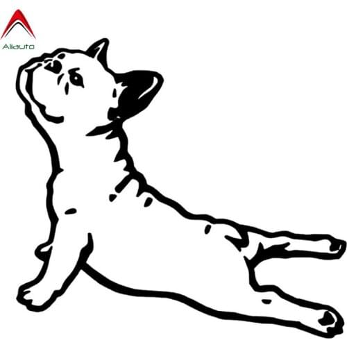 Aliauto Cartoon Car Sticker Bulldog France Pet Dog Auto Styling Waterproof Vinyl Decal for Toyota Nissan Logan Peugeot,15cm*14cm