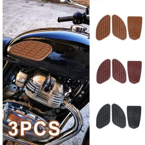 3PCS Motorcycle Cafe Racer Fuel Tank Pad Side Gas Tank Sticker Knee Grip Protector Vintage Side Panels