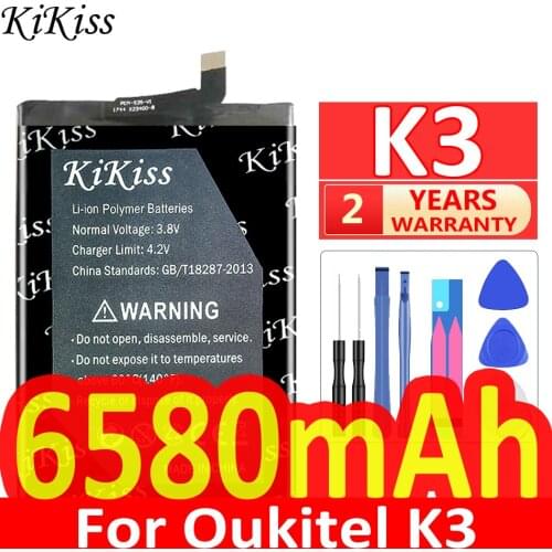 KiKiss New 6580mAh Powerful K3 Replacement Battery For Oukitel K3 Bateria Smart Phone Batteries