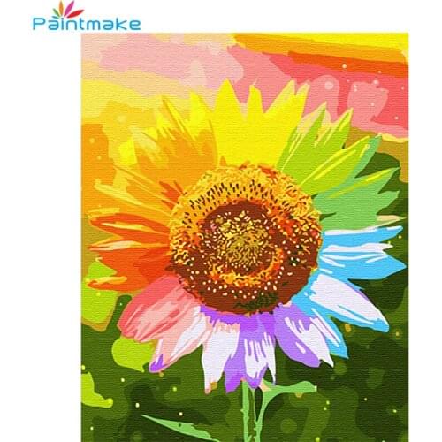 Paintmake Sunflower DIY Painting By Numbers color Oil Hand Painted On Canvas For Home decoration Wall Art Picture gifts