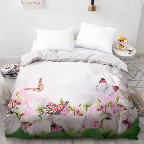 3D Duvet Cover Custom 200X200 220x240 Comforter/Quilt/Blanket case Single Double King Bedding For Wedding Flower Microfiber