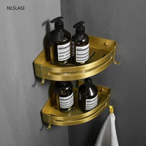 Modern Aluminum Wall Mounted Bathroom Accessories Shelf Organizer Shower Storage Rack Corner Shelves Sundries Storage Bracket