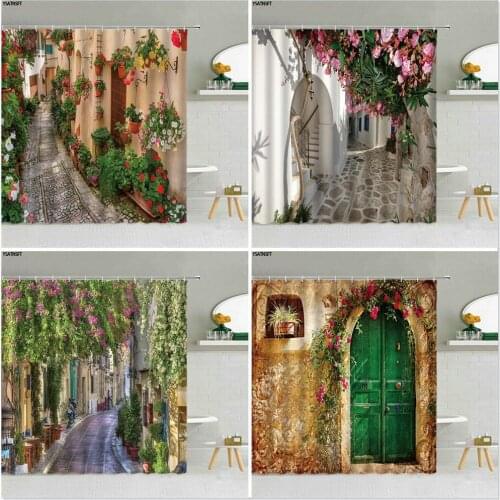 Painted Stone Wall Shower Curtain Abstract Comic Graffiti Pattern Bathroom Decor Polyester Fabric Hanging Curtains Washable Set