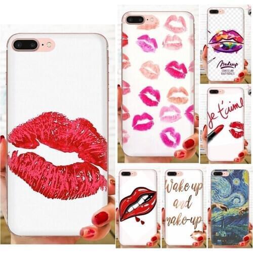 Sexy Lips TPU Pattern Pink For Xiaomi Redmi mi10 lite Pro Note 9 PRO Max 9s Mi9 K30 K20 Pro 5G