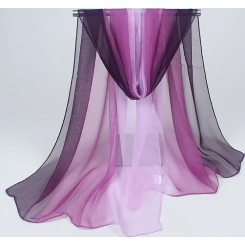 Hijab 2020 women scarves fashion and colorful joker pure color chiffon new sunscreen scarf beach towel gradients wholesale FZ032