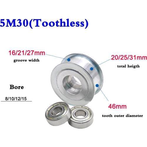 1PCS 5M 30 Tooth 32 Tooth Idler Timing Pulley Synchronous Wheel Double Side Bearing Width 16/21/27mm Bore 8-15mm