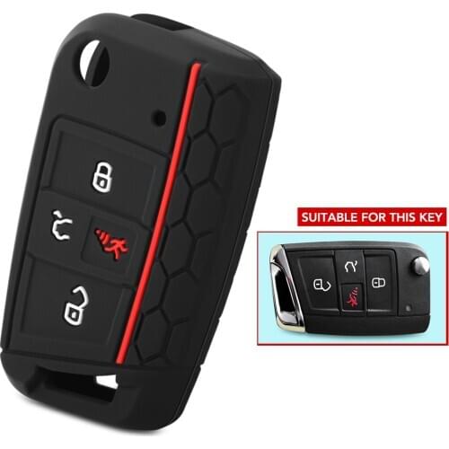 4 Buttons Silicone Car Key Cover Case for VW 2016 2017 2018 2019 2020 Golf 7 ALLTRACK MK7 for Skoda Octavia A7