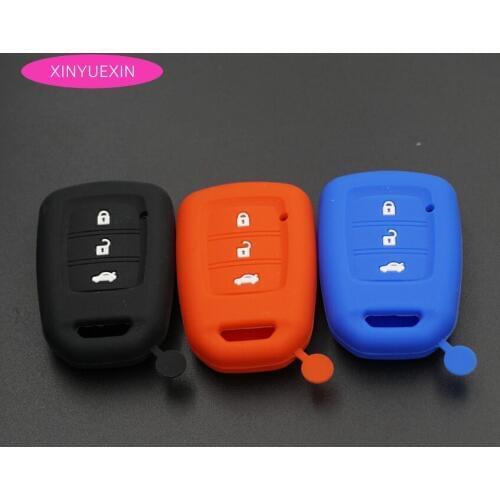 Xinyuexin Silicone Car Key Cover Case For Honda Jazz Civic Jade Vezel City Greiz Remote Key Jacket Key Case For Car Car-styling