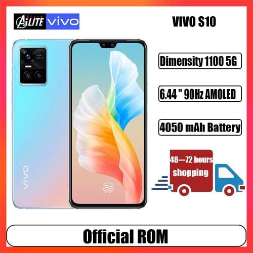 VIVO S10 5G Cellphone 8GB 128GB Dimensity 1100 6.44" AMOLED Screen 64MP Main Camera 44W Flashcharge NFC Android11 smartphone