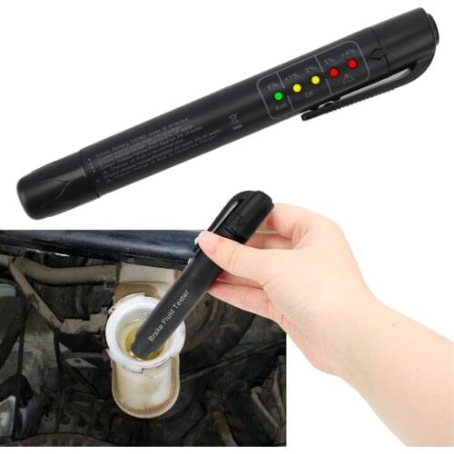 Brake Fluid Tester Digital Mini Electronic Pen Auto Liquid Testing Brake Fluid Tester Pen 5 LED Indicator Display for DOT3/DOT4