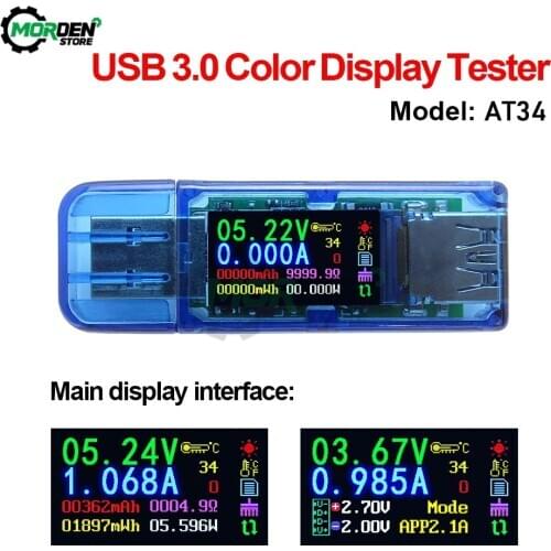 USB Mini Digital Voltmeter Ammeter Battery Power Bank Capacity Tester Mobile Phone Charging Volt Current Detector Energy Meter