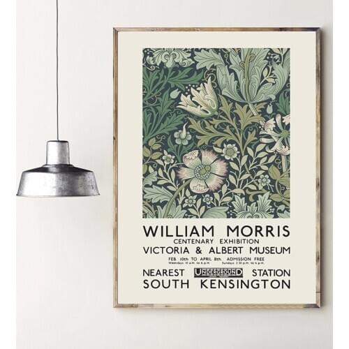 William Morris Canvas Print The Victoria - Albert Museum Exhibition Poster Painting Kraft paper poster