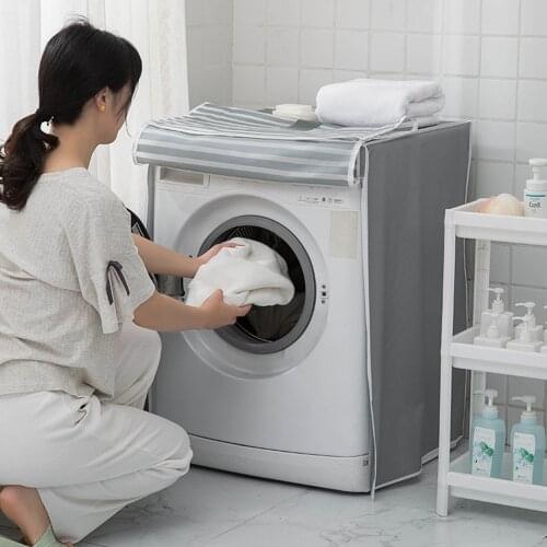 1PCS Washing Machine Cover Cute Fashion Dust Waterproof Cover Simple High Quality Peva Household Washing Machine Dust Pocket