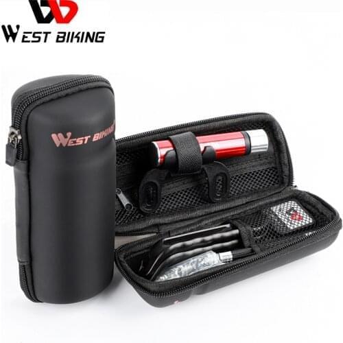 WEST BIKING Bicycle Repair Tool Kit Bike Pump Tire Tyre Lever Cycling Repair Tools Kits Set Portable Bottle Bag Tire Repair Tool