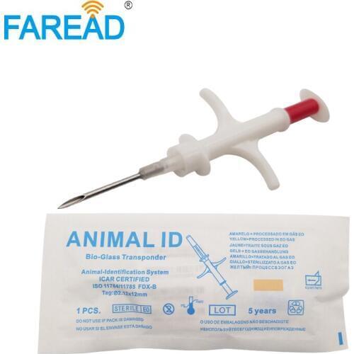 X20pcs 2.12 x12mm bioglass animal microchip pet transponder for dog implants identification with syringe