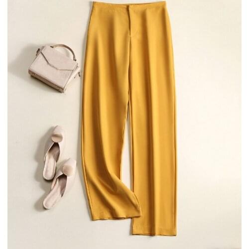 2021 Spring Women Long Pants High Waist Zipper Suit Pants Women Casual Wide-leg Pants Solid Long Trousers Straight Pants Women