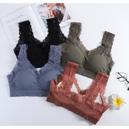 Plus Size Lace Push Up Bra For Women Tupe Top Sexy Female Underwear Padded Bralette Without Bones Woman Clothes