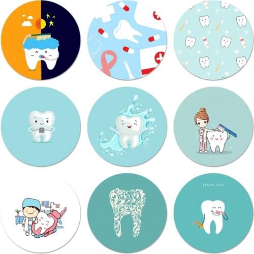 58mm dental implant Dentist Dental Teeth Pattern Icons Pins Badge Decoration Brooches Metal Badges For Backpack Decoration