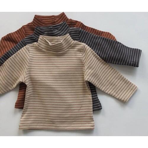 1-6Yrs Spring Autumn Baby Girls Boys Stripe T-shirt Children Childrens Loose Kids Baby Girls Boys Long Sleeve T-shirt