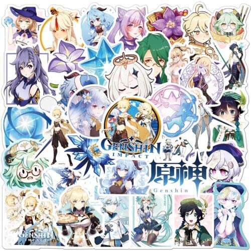 10/30/50pcs Genshin Impact Sticker Open World Game For Laptop Motorcycle Skateboard Car Travel Case Decal Sticker Children Toys
