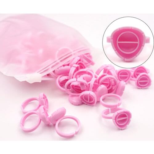 100pcs False Eyelashes Blooming Cups Ring Grafting Fan Lashes Rapid Bloom Sun Flower Eyelash Glue Holder Makeup Tools
