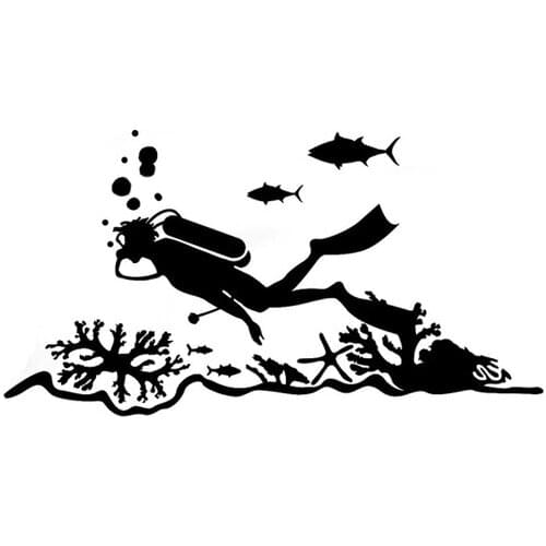 17.3*9.2CM Coolest Diving Extreme ADVENTURE Sea Sports Diver Vinyl Car Sticker High Quality Silhouette Decor