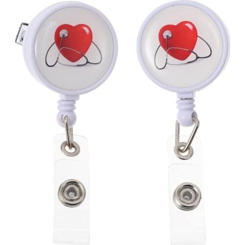 2pcs Retractable Badge Holder Stylish Cards Clips Telescopic ID Cards Buckles