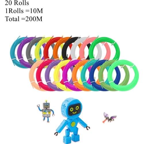 20Rolls/Set 10M PLA Filament Plastic For 3D Pen Printing Filament 3D Printing Supplies Educational Gifts For Kid Toys Suppliers