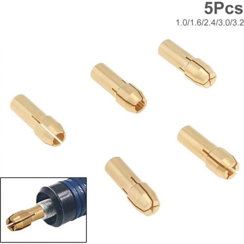 5pcs Mini Drill Chucks Adapter Collets Quick Chuck for Mini Tools Copper Drill Folder Copper Cap Drill 1.0/1.6/2.4/3.0/3.2mm