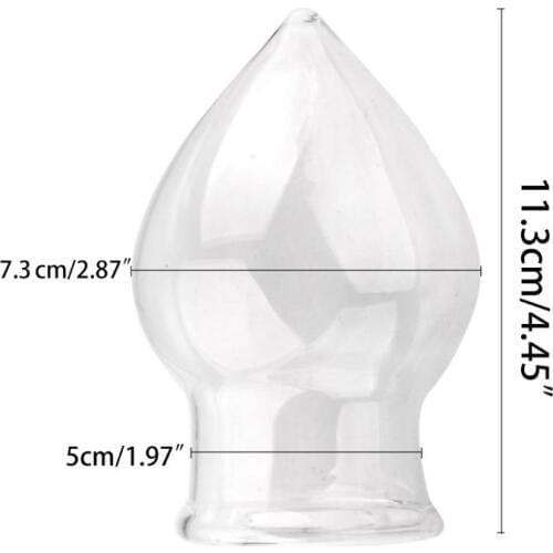 Butt Plug Hollow Glass Anal Massager Transparent P-Spot Stimulation Unisex Sex Stopper Adult Toys for Men/Women Anal Trainer for