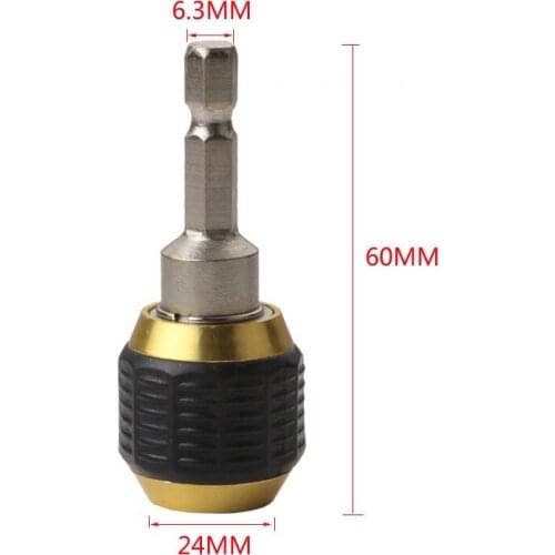 60mm Hexagonal Shank Quick Coupling 1/4 Inner Hex self-locking Connecting Rod Drill Hexagonal Shank Chuck Adapter Accessories