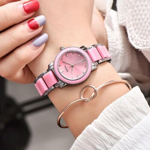 SENDA Watches Pink Fashion Womens Luxury Quartz Wristwatch Female Top Quality Casual Ladies Watch Clock Reloj Mujer New Gifts