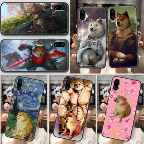 Cheems Doge Phone Case For Huawei Honor 6A 7A 7C 8A 8X 8 9 9X 10 10i 20 Lite Pro black painting Etui art cover fashion shell 3D
