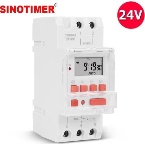 TM919 DC 24V 30A Digital LCD Timer Time Relay Programmer for Pool/Gate/Sprinklers Control with 1NO 1NC