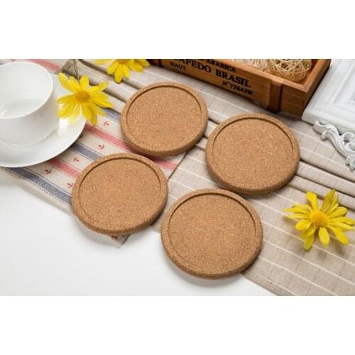 100pcs/lot Classic Round Plain Cork Coasters Drink Wine Mats Cork Mat Drink Juice Pad for Wedding Party Gift Favor FF18070501