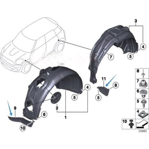 For BMW Mini R60 r61 Front Rear Bumper Fender