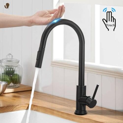 Kitchen Faucets Smart Sensor Pull-Out Hot And Cold Water Switch Mixer Tap Smart Touch Spray Tap 360 Rotation Sink Faucets