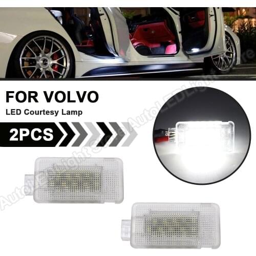 2Pcs For Volvo C30 C70 V70 XC S60 S60L S80 XC90 LED Luggage Courtesy Trunk Cargo Area Boot Light Footwell Welcome Door Lamp