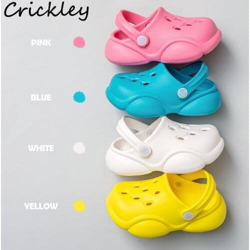 Summer Solid Color Child Girl Slipper Fashion EVA Soft Kids Outdoor Shoes Indoor Boys Flats Anti Slip Toddler Beach Shoe Clogs