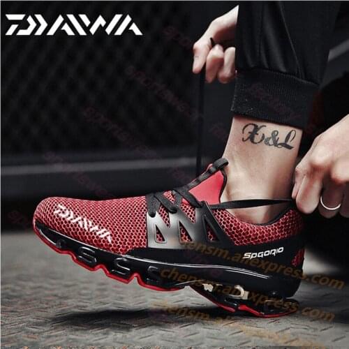 Summer DAIWA Fishing Shoes Mens Upstream Breathable Non-slip Mesh Fishing Shoes Outdoor Sports Hollow Mesh Hiking Shoes39-48