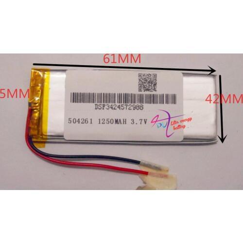 Best battery brand Size 504261 3.7V 1250mah Lithium polymer Battery with Protection Board For Digital Camera DVD GPS Tablet PCs