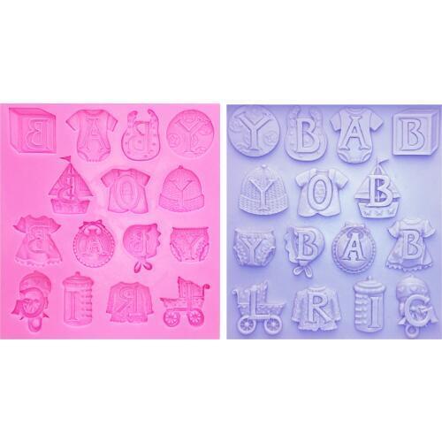 M0275 Baby Clothes Silicone Molds Cake Border Fondant Molds DIY silicone mold Kitchen Baking Accessories